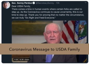 Secretary Perdue Message Coronavirus Message
